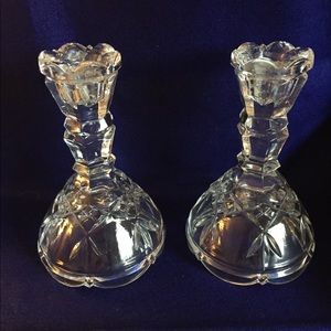 Vintage glass candle holders